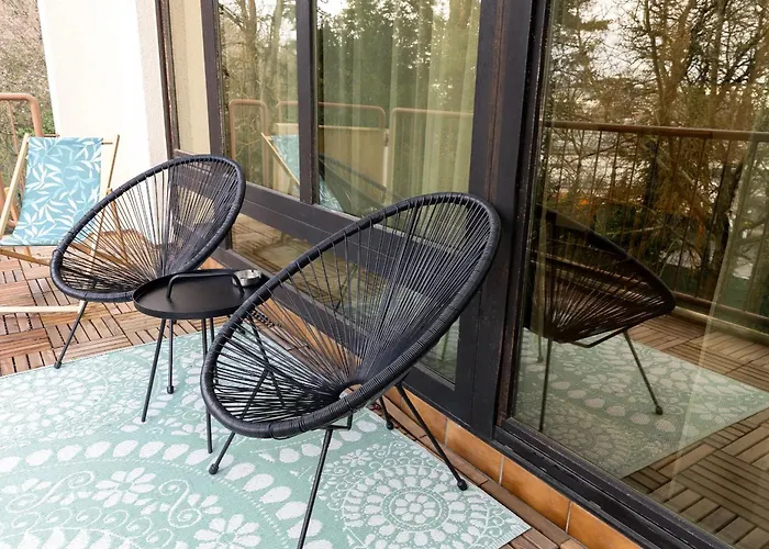 17-stillvolles 2-zimmer Mit Boxspringbett,wlan,grossem Balkon Mit Gartenblick Lejlighed *